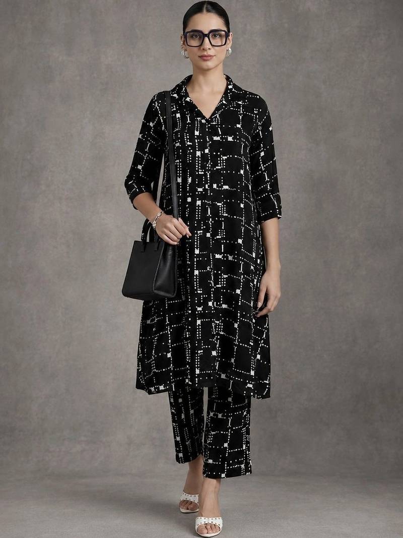 everyday workwear printed a-line kurta sets