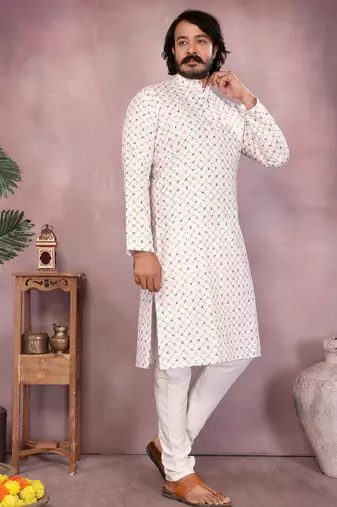 Yellow heavy cotton sequence work & printed work premium designer only kurta