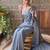 grey sequinned poly georgette saree with blouse piece