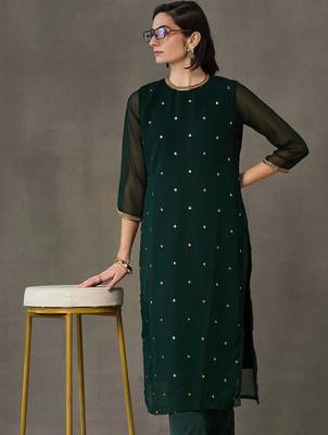 workwear women embroidered kurta with trousers 2