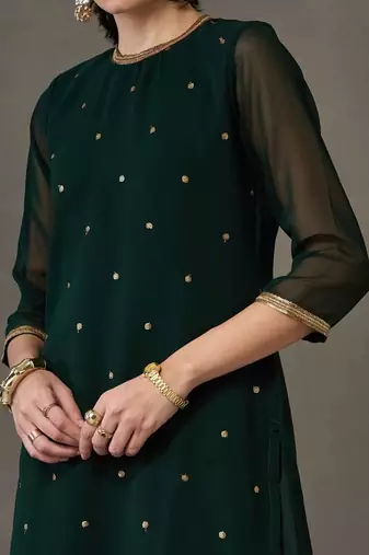 workwear women embroidered kurta with trousers
