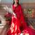 red red sequinned saree