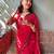 red red sequinned saree