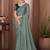 sea_green sea green embellished sequinned border saree