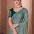 sea_green sea green embellished sequinned border saree