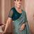 sea_green sea green embellished sequinned border saree