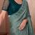 sea_green sea green embellished sequinned border saree