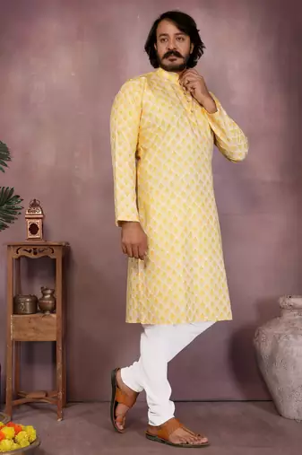 Multi premium cotton silk embroidery sequence work premium designer kurta pajama