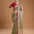 red ethnic motifs sequinned silk blend saree