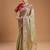 red ethnic motifs sequinned silk blend saree