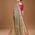 red ethnic motifs sequinned silk blend saree