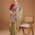 red ethnic motifs sequinned silk blend saree
