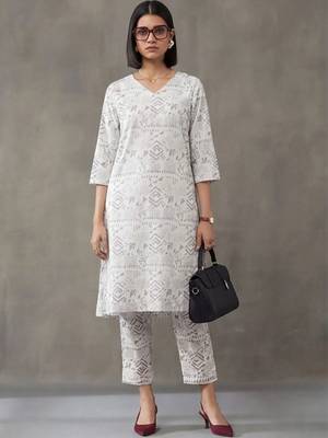 structured printed a-line kurta sets 1