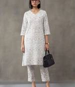 structured printed a-line kurta sets