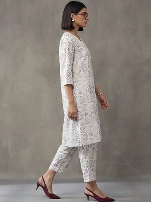 structured printed a-line kurta sets 2