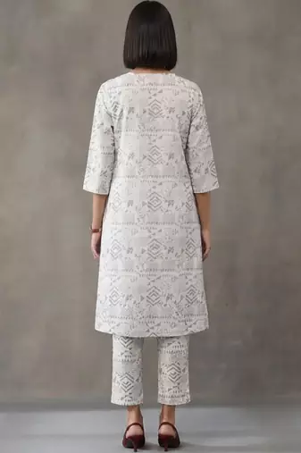 structured printed a-line kurta sets