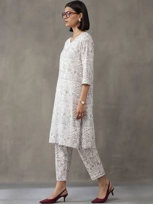 structured printed a-line kurta sets 5