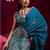 teal ethnic motifs woven design zari pure linen banarasi saree with blouse piece