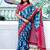 blue ethnic motifs ikat saree