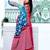 blue ethnic motifs ikat saree