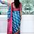 blue ethnic motifs ikat saree