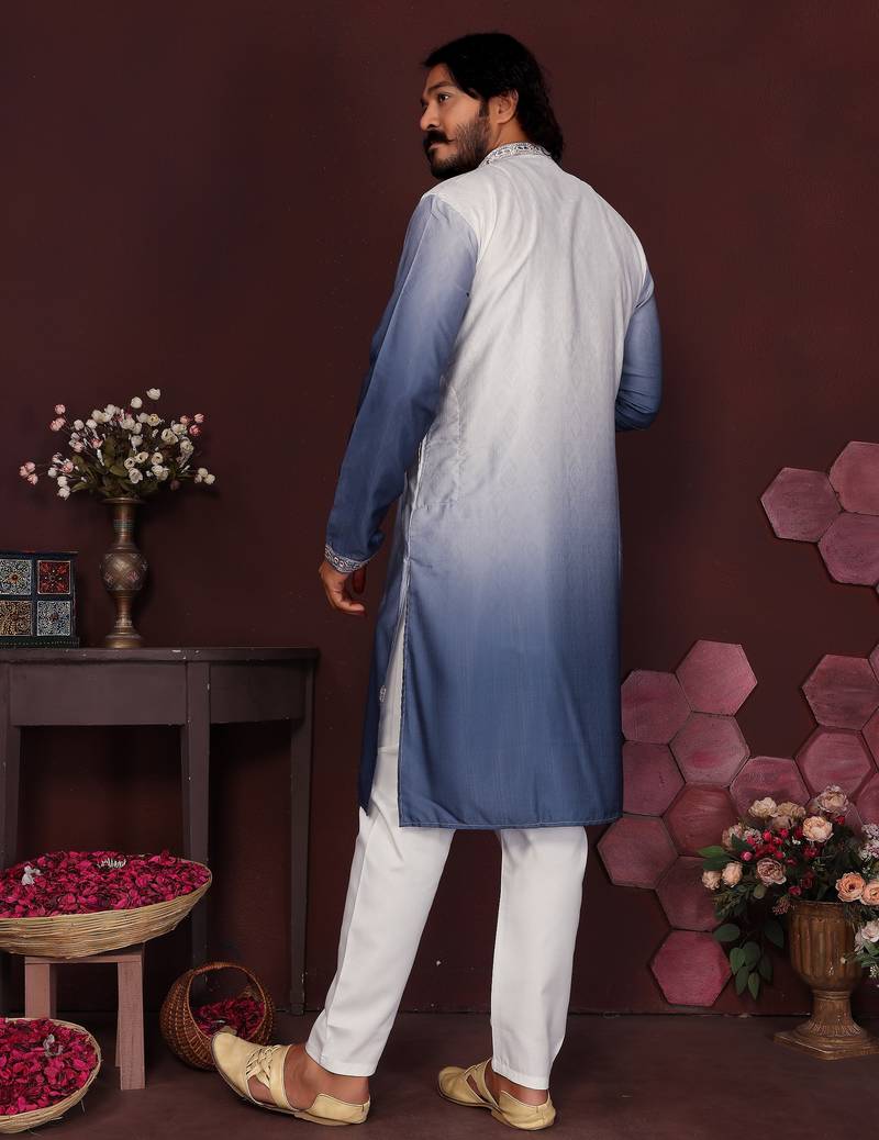 Multi premium cotton silk embroidery sequence work premium designer only kurta