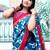 blue ethnic motifs ikat saree