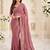 mauve floral embroidered poly georgette heavy work saree