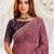 mauve floral embroidered poly georgette heavy work saree