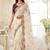 off_white floral embroidered poly georgette heavy work saree