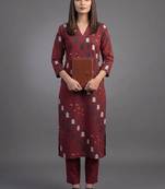 tailored women printed kurta with trousers