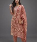 workwear women printed kurta with trousers with dupatta