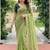 green embellished embroidered pure georgette heavy work saree