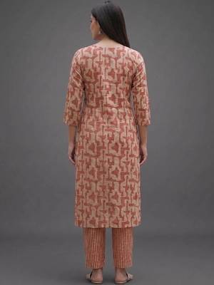 workwear women printed kurta with trousers with dupatta 2
