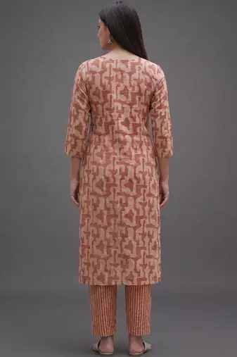 workwear women printed kurta with trousers with dupatta