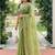 green embellished embroidered pure georgette heavy work saree
