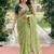 green embellished embroidered pure georgette heavy work saree