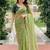green embellished embroidered pure georgette heavy work saree