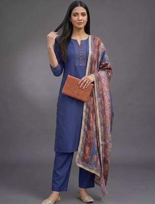smart women kurta with trousers with dupatta 1