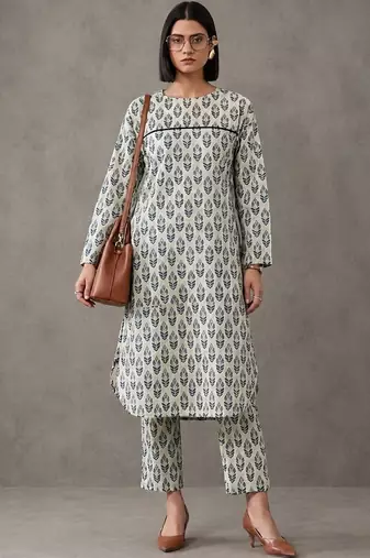 formal printed cotton kurta sets