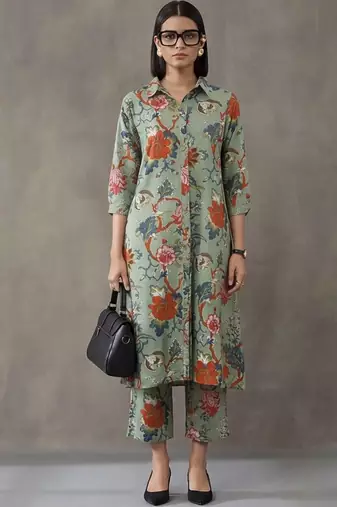 tailored printed cotton kurta sets