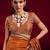 rust ethnic motifs woven design zari pure linen banarasi saree with blouse piece