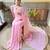 pink embellished sequinned saree