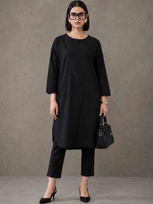 everyday workwear solid cotton kurta sets 1