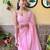 pink embellished sequinned saree
