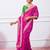 pink pink leheriya printed embroidered pure georgette saree