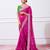 pink pink leheriya printed embroidered pure georgette saree