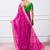 pink pink leheriya printed embroidered pure georgette saree