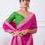 pink pink leheriya printed embroidered pure georgette saree