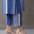women striped regular kurta with trousers